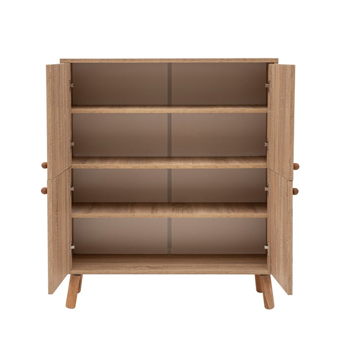 Hanah Home Form - 1048 Conjunto Muebles Recibidor Zapatero Banco Almacenamiento Tablero Melamina Patas Madera Sonomo Azul Oscuro